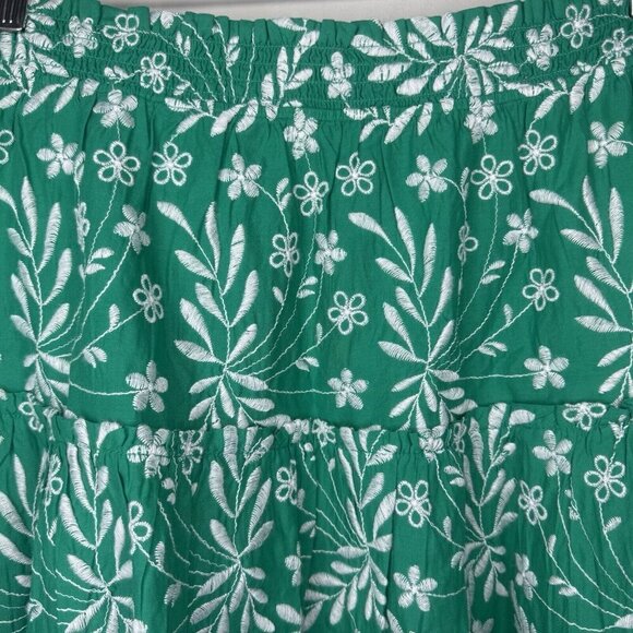 Draper James Green And White Floral Tropical Stretchy Skirt XXL 2X Plus Size - Picture 2 of 4